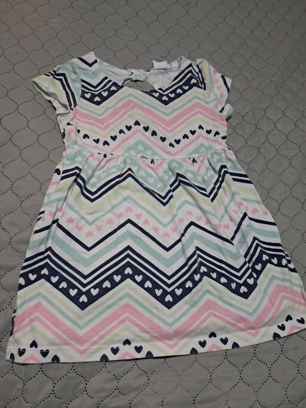 MAKE AN OFFER. Healthtex Navy, Pink & Mint Chevron Heart Top